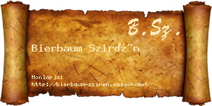 Bierbaum Szirén névjegykártya